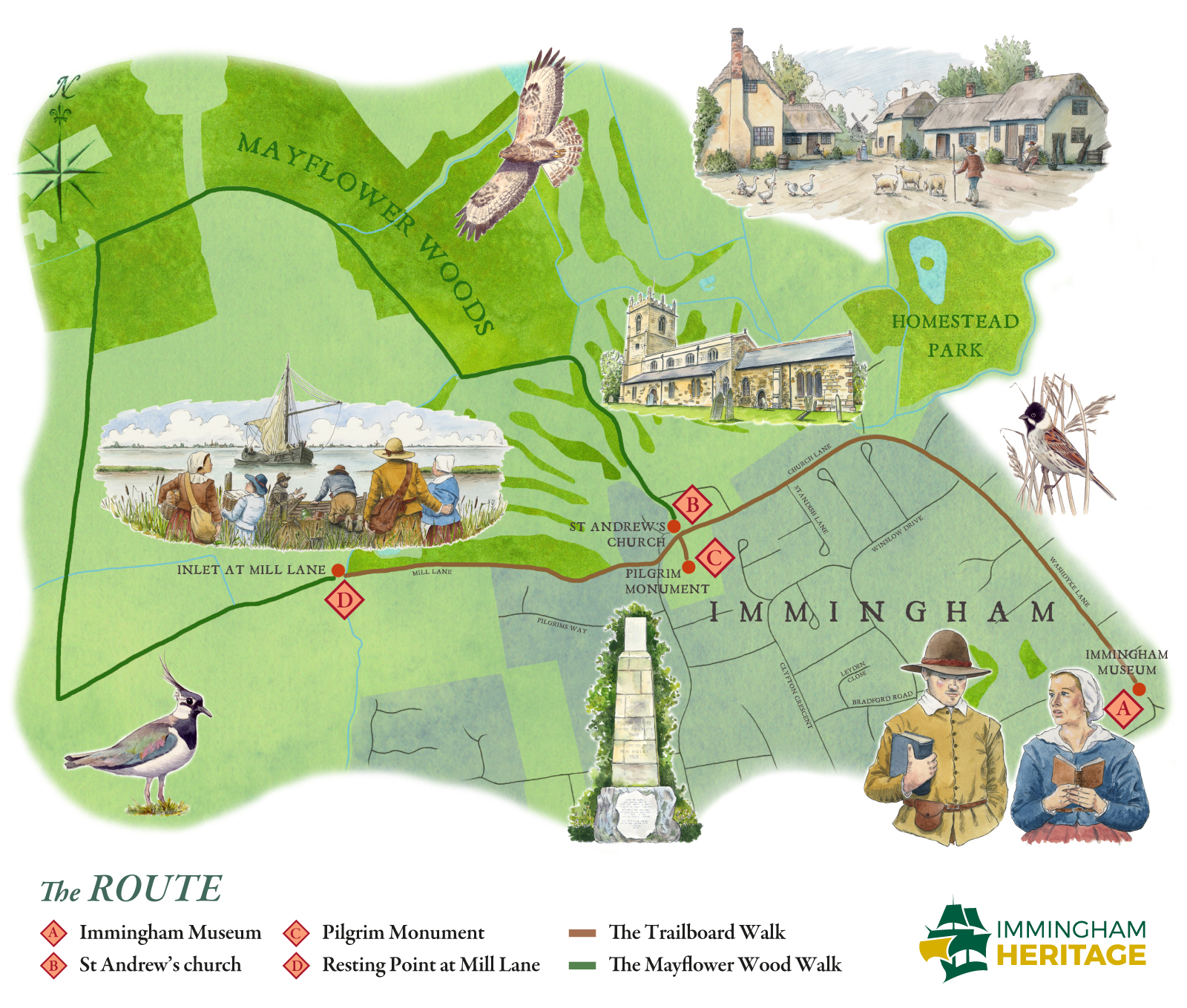 Immingham Pilgrims Trail map